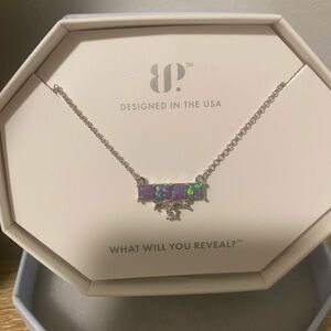 SOLD*****Bomb Party necklace. Iris Velvet Opal, Rhodium plating!